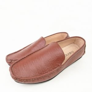 Maroon check premium leather loafer
