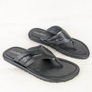 Black stylish leather sandal
