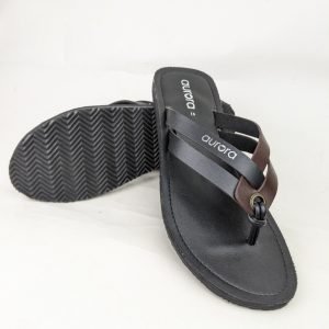 Black & Chocolate leather sandal