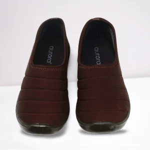 Chocolate fabric ladies loafer