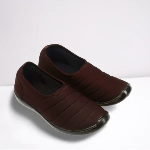Chocolate fabric ladies loafer