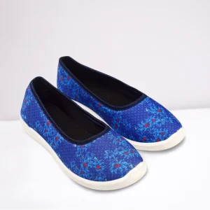 Blue fabric loafer