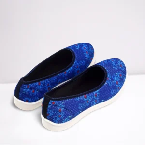 Blue fabric loafer
