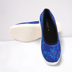 Blue fabric loafer