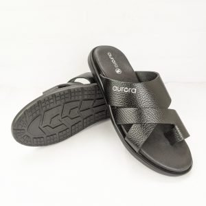 Black premium leather sandal