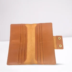 Brown premium long leather wallet