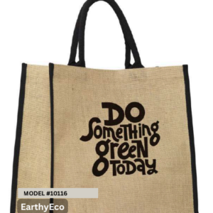Eco-Friendly Jute Tote Bag – “Do Something Green Today” Reusable Shopping Bag